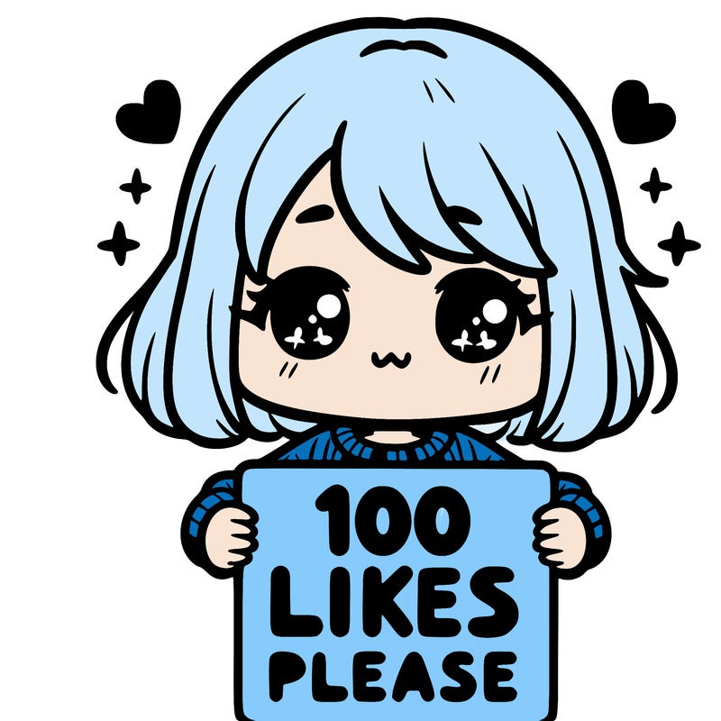 cute girl holding a sign saying 100 likes please