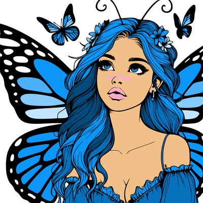 butterfly fairy realistic girl