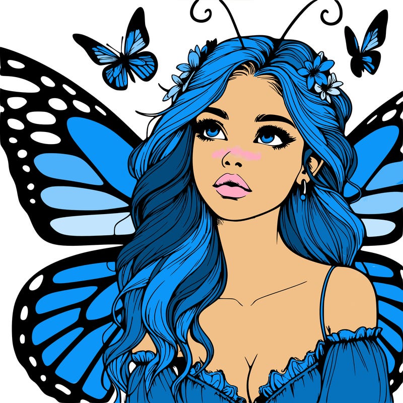 butterfly fairy realistic girl
