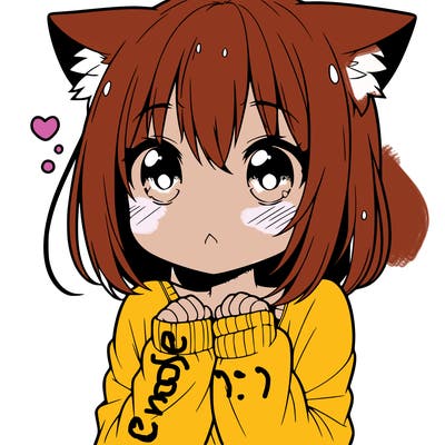 shy anime catgirl