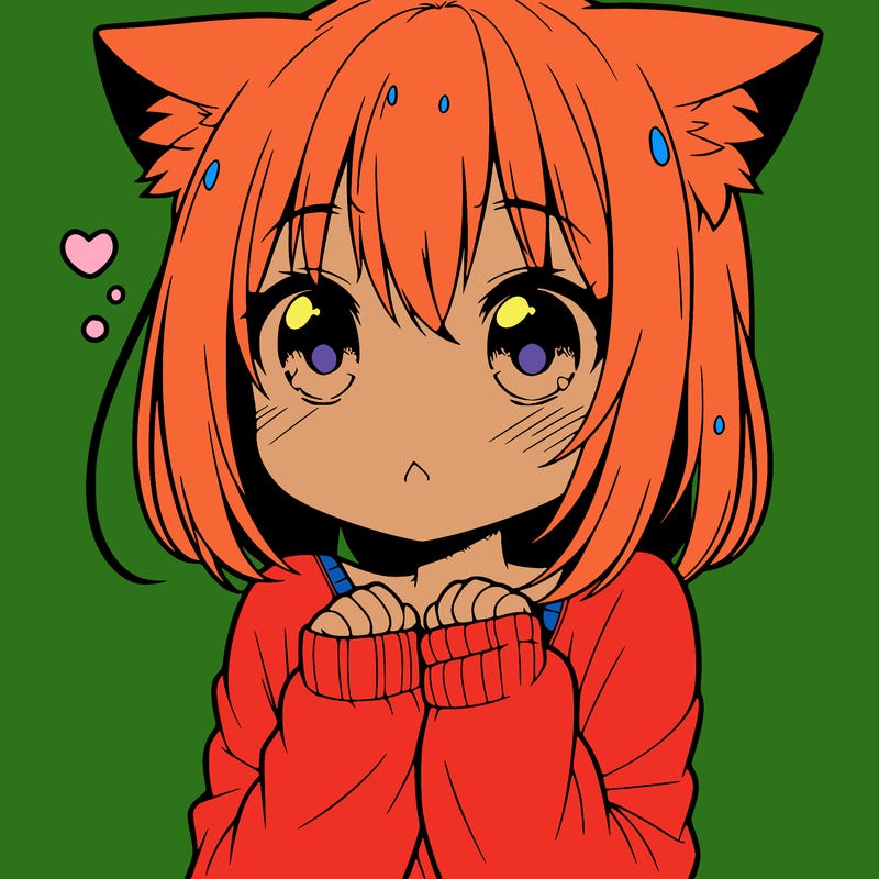 shy anime catgirl