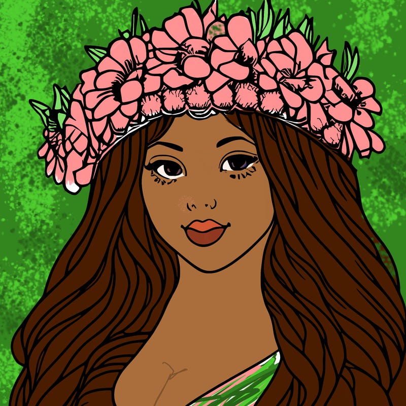 girl with flowers crown