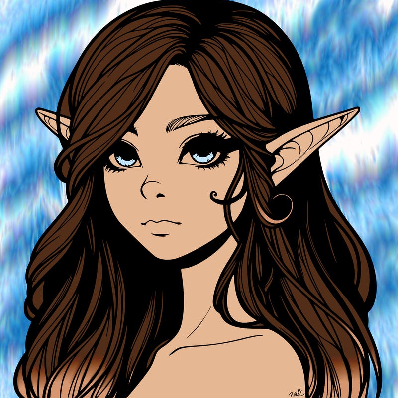 elf girl realistic dark fantasy