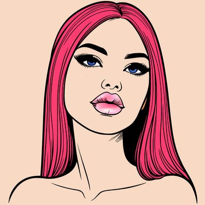 realistic woman with full lips