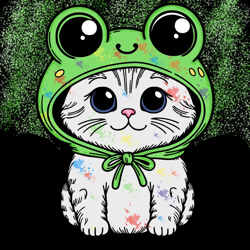 cat in frog hod