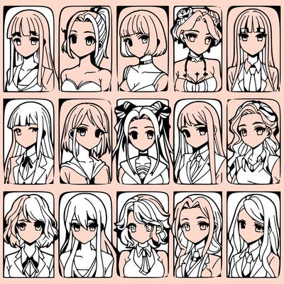 girls that look diffrent anime