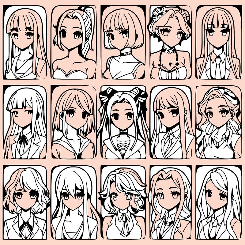 girls that look diffrent anime