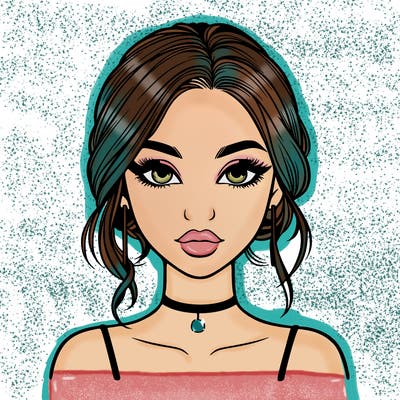 realistic girl with makeup on