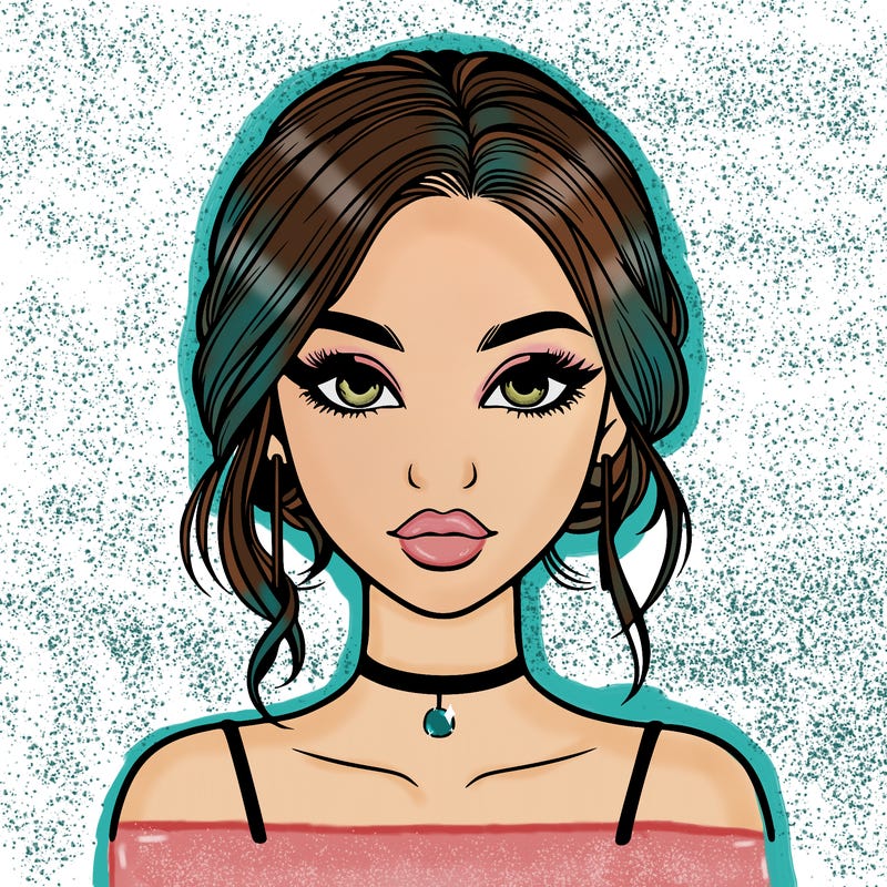 realistic girl with makeup on