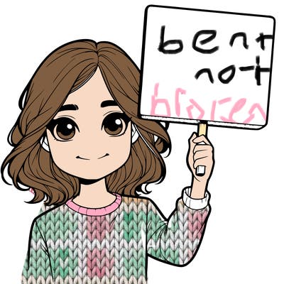 realistic girl holding up a sign