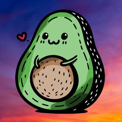 an avocado hugging an avocado