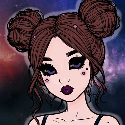 realistic girl with space buns