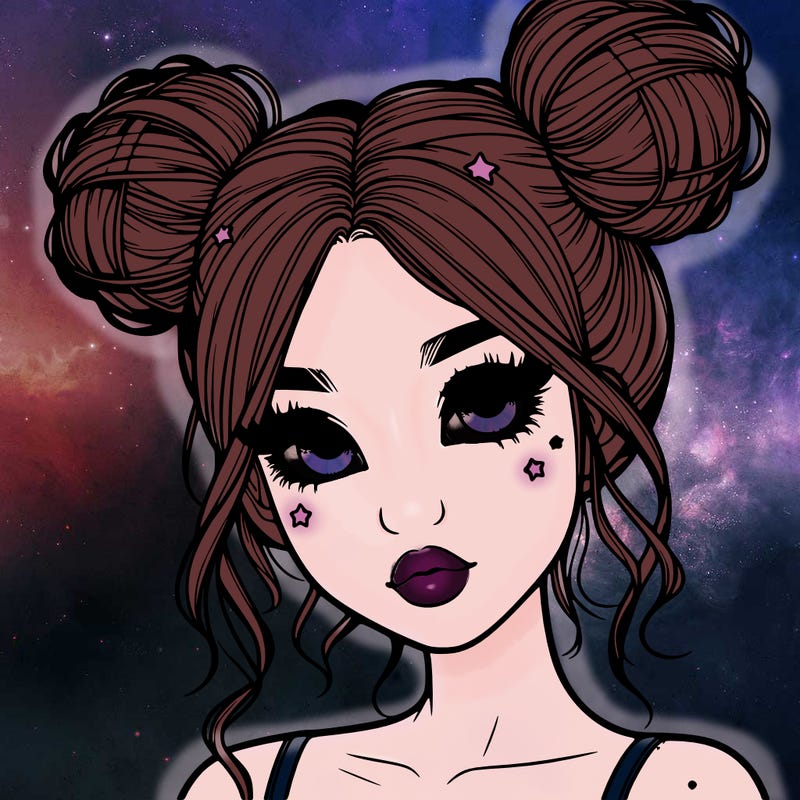 realistic girl with space buns