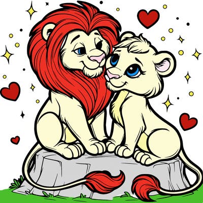 lion and lioness inlove