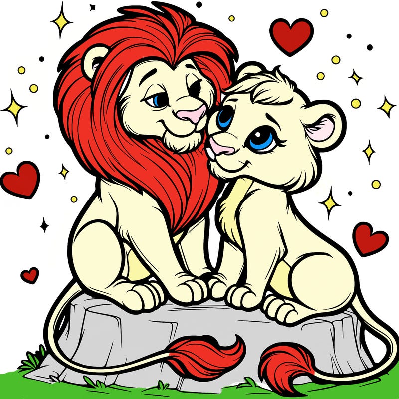 lion and lioness inlove