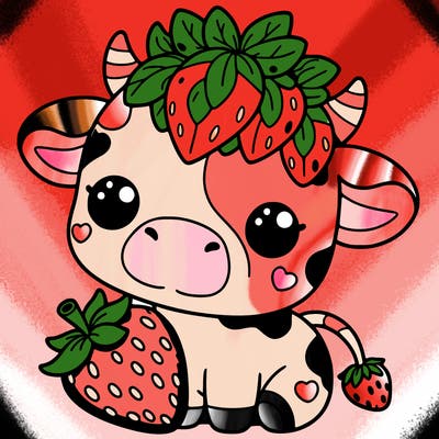 cute strawberry cow