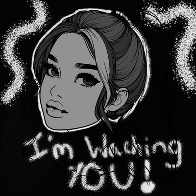 realistic girl with a ponytail on her hair and lips