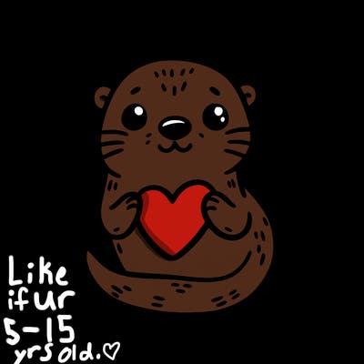 otter with a heart