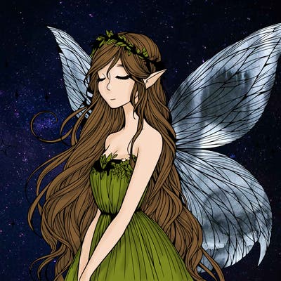 ethereal realistic fairy girl