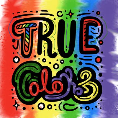 "true colors" written