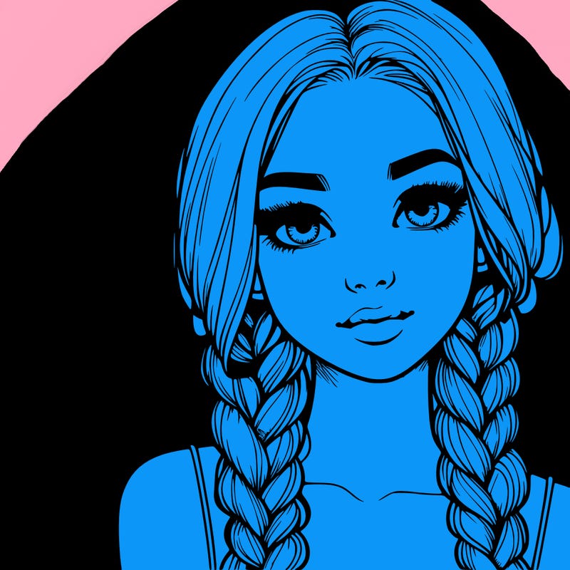 realistic girl with braids