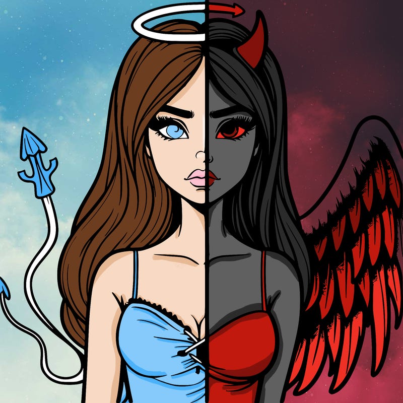devil vs angel realistic girl