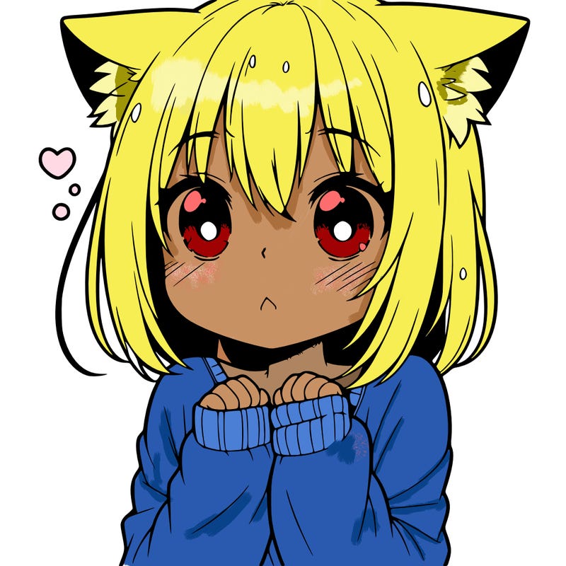 shy anime catgirl