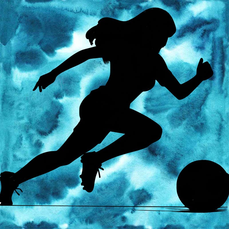 realistic woman playing soccer