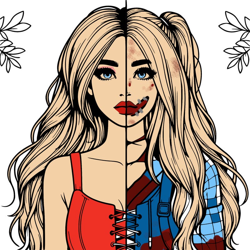 realistic girl split