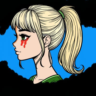 realistic woman with a pony tail hair style