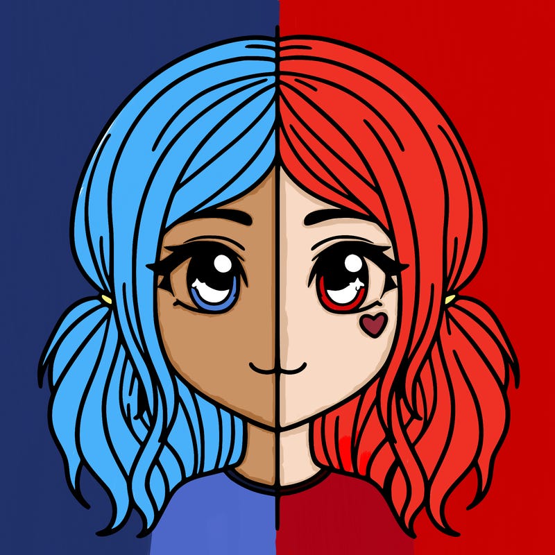 split girl just the face