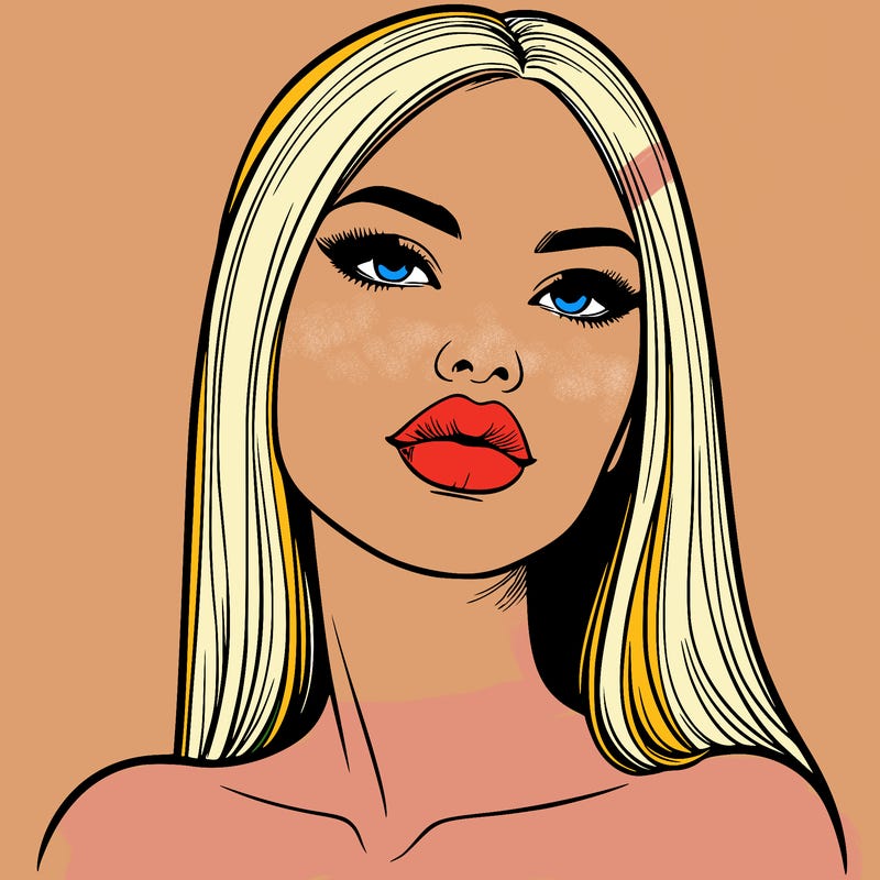 realistic woman with full lips