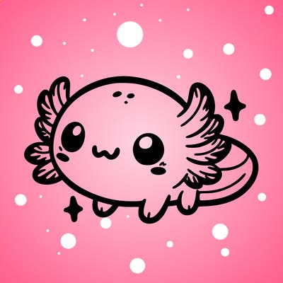 cute easy baby axolotl