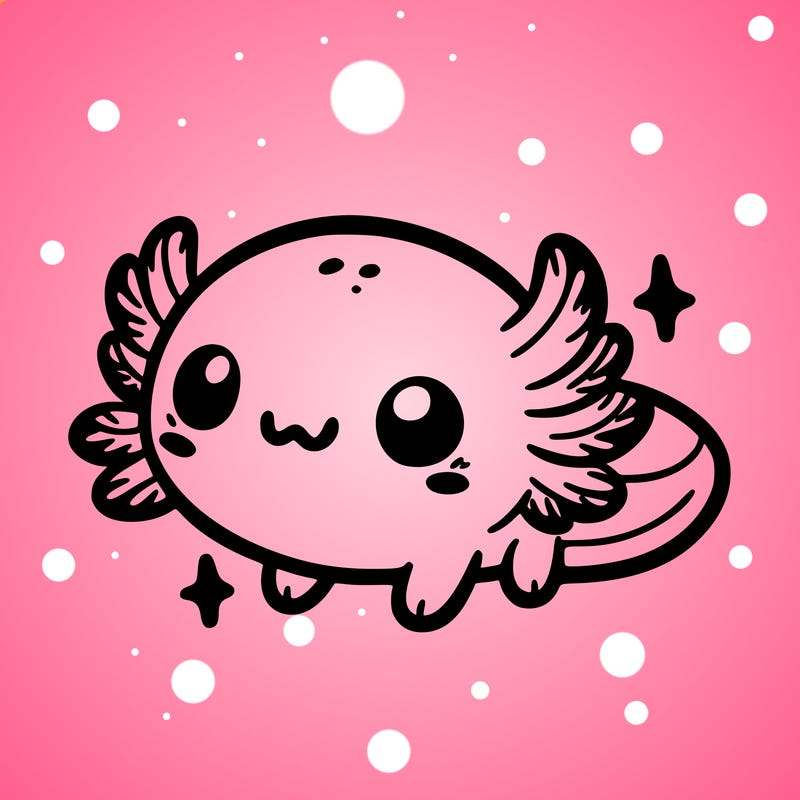 cute easy baby axolotl