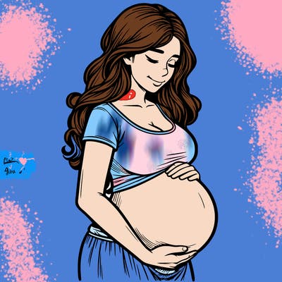 woman heavily pregnant realistic