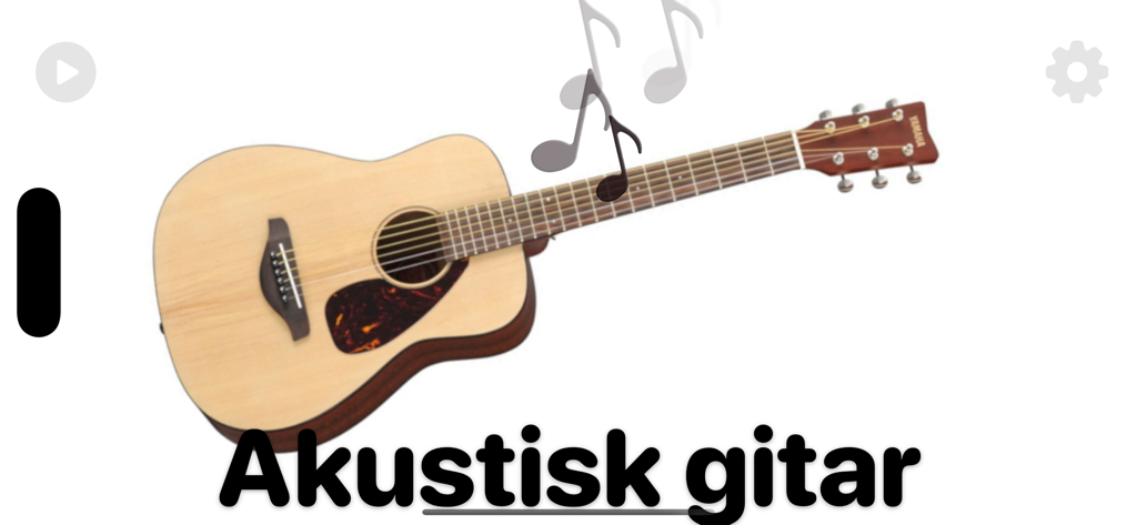 Instruments - Violão com notas musicais e texto norueguês Akustisk gitar no aplicativo Instrumentos