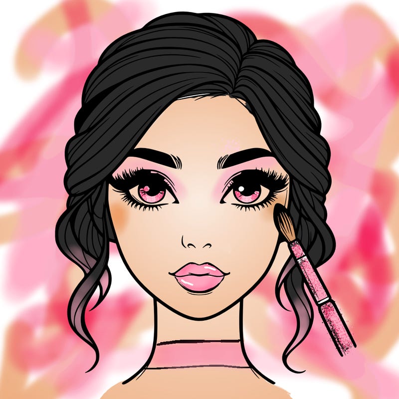 realistic person with makeup