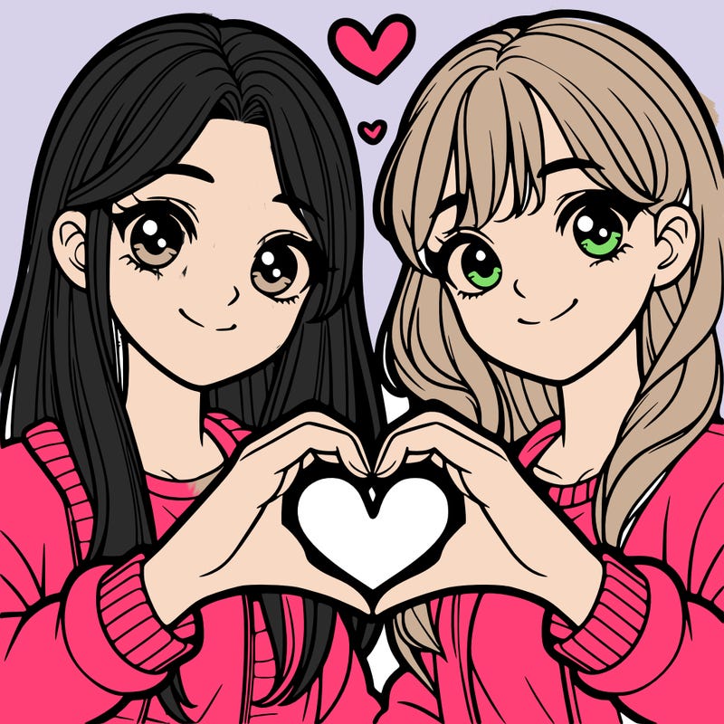 girls making heart with their hands