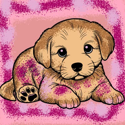 a cute realistic puppy