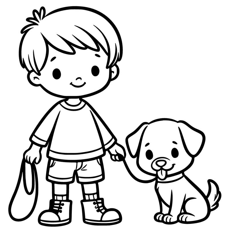 boy with a dog