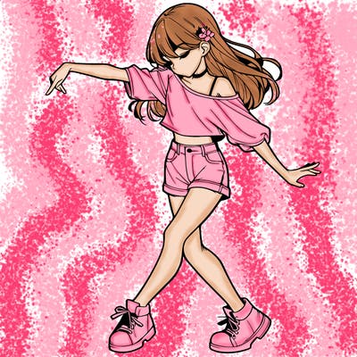 realistic girl danceing