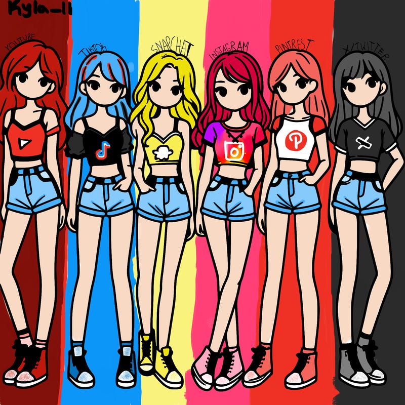 a group of girls wearing crop tops and shorts