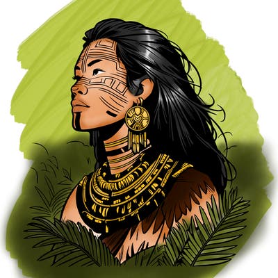 a realistic tribal woman in a skyclad ceremony