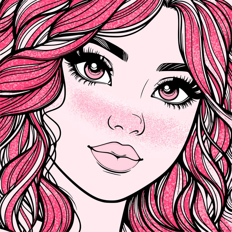 beautiful realistic girl close up to the camera with wavy hair,