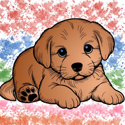 a cute realistic puppy