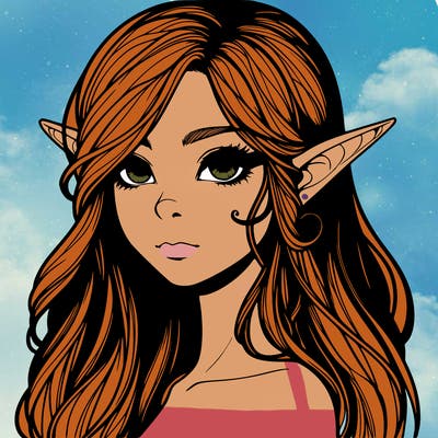 elf girl realistic dark fantasy