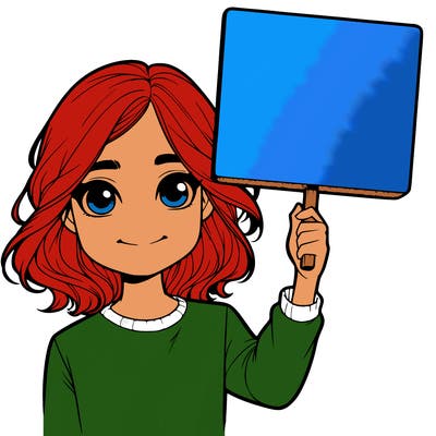 realistic girl holding up a sign