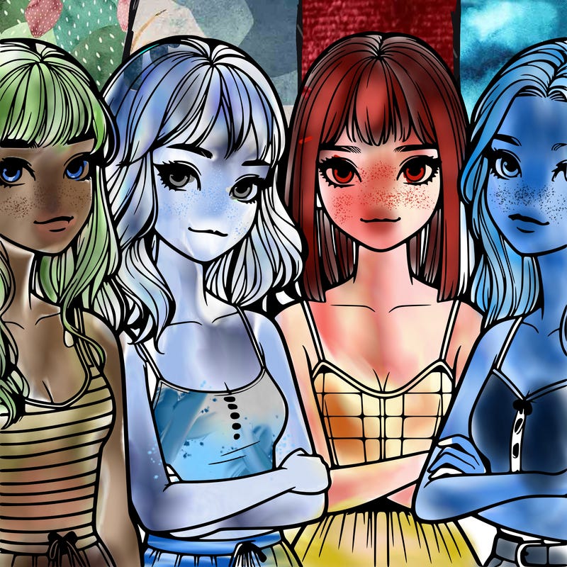 four realistic girls