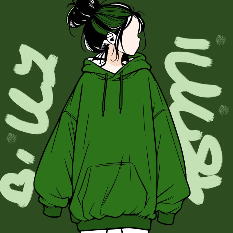 realistic girl with a oversized sweatshirt on and a bun