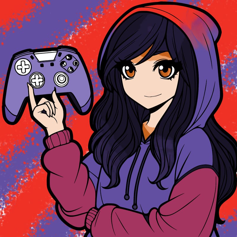 girl with hoodie with a gaming controller in her hand